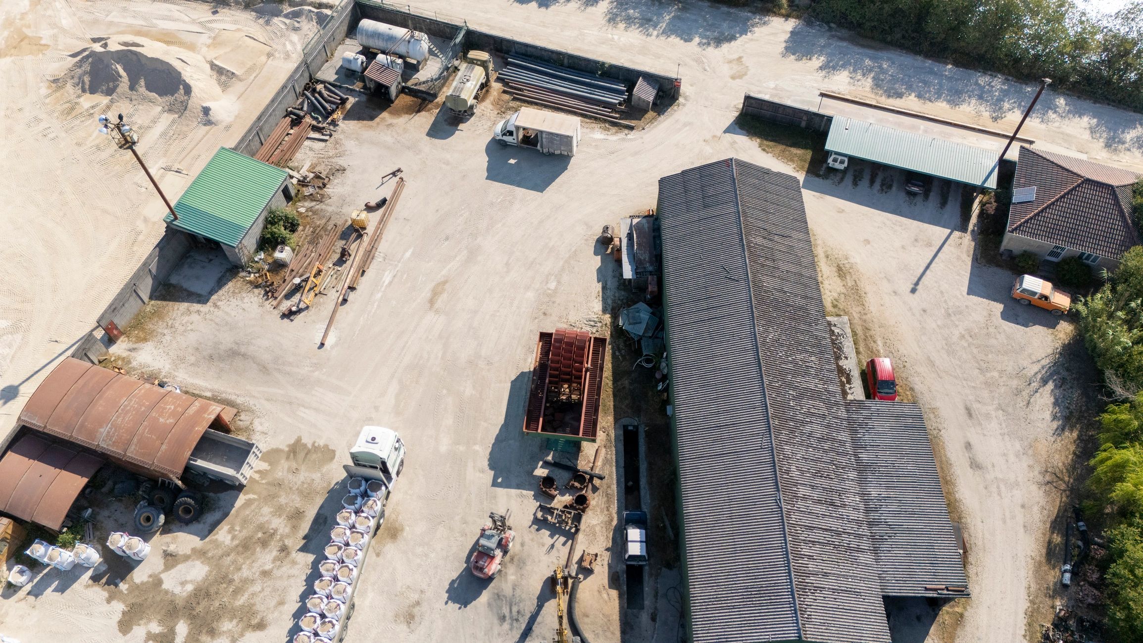 Industrial materials yard for scrap purchasing services