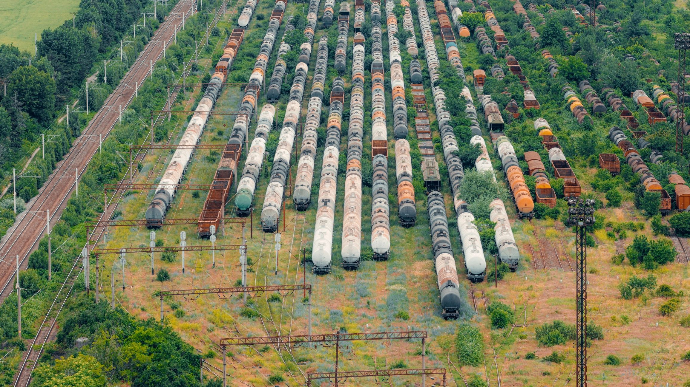 Rail yard with metal assets suitable for scrap recovery