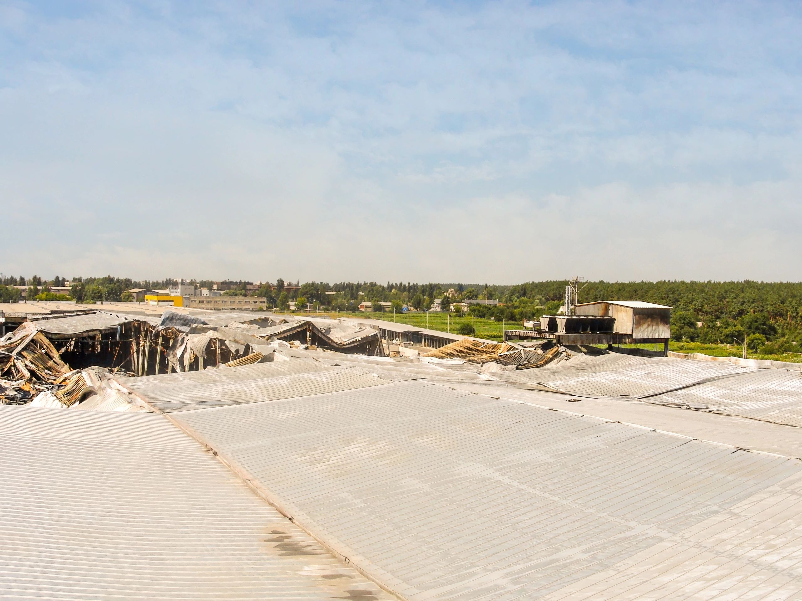 Industrial facility undergoing dismantling work